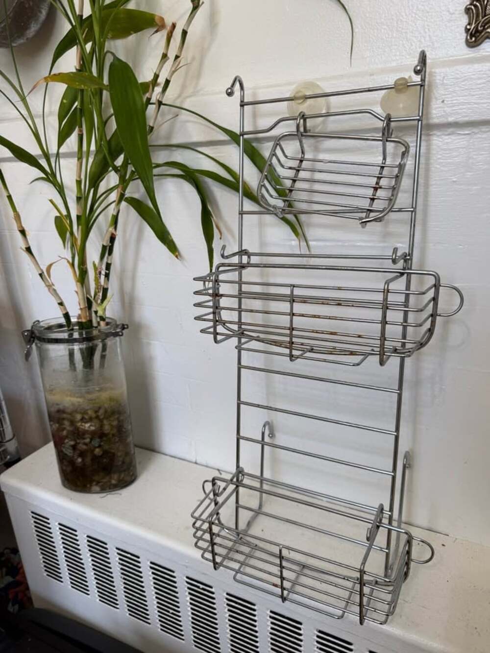 Stainless Steel Hanging Shower Caddy with Suction Cups